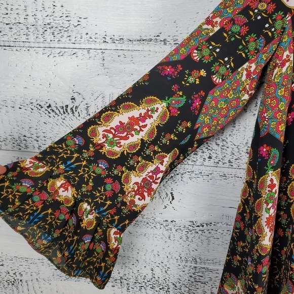 Show Me Your Mumu Margot Mini Dress Merry Marigold Mini Bell Sleeves Size Small - Picture 4 of 10